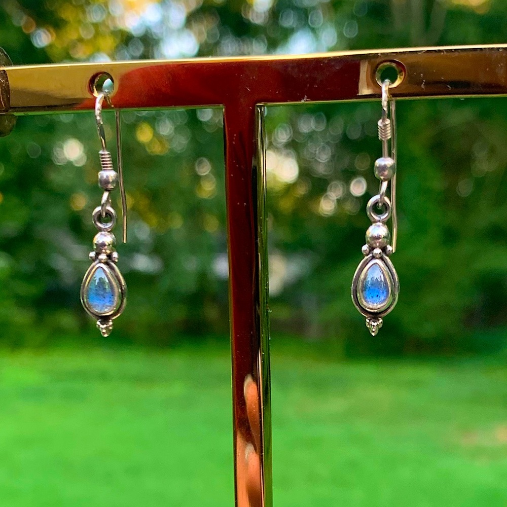 Moonstone? & Sterling Silver Earrings